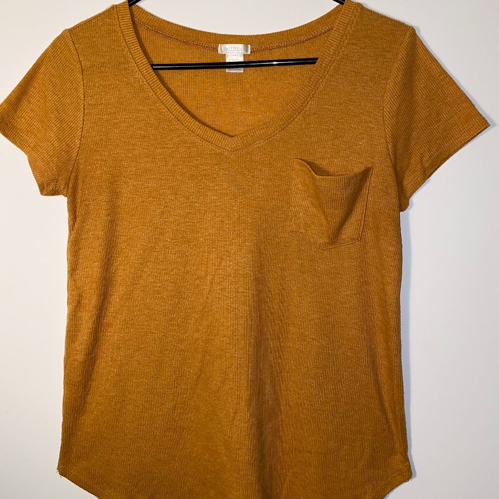 Mustard Yellow Pocket Tee